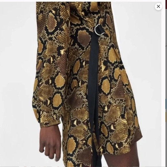 Zara Snakeskin Print Dress Sz L EUC - Picture 3 of 13